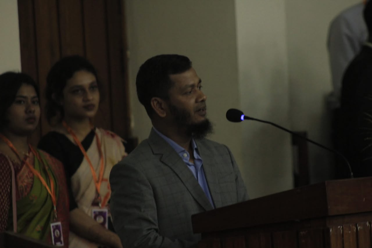 Speaker at the podium, RURS 1st ISCRF 2024
