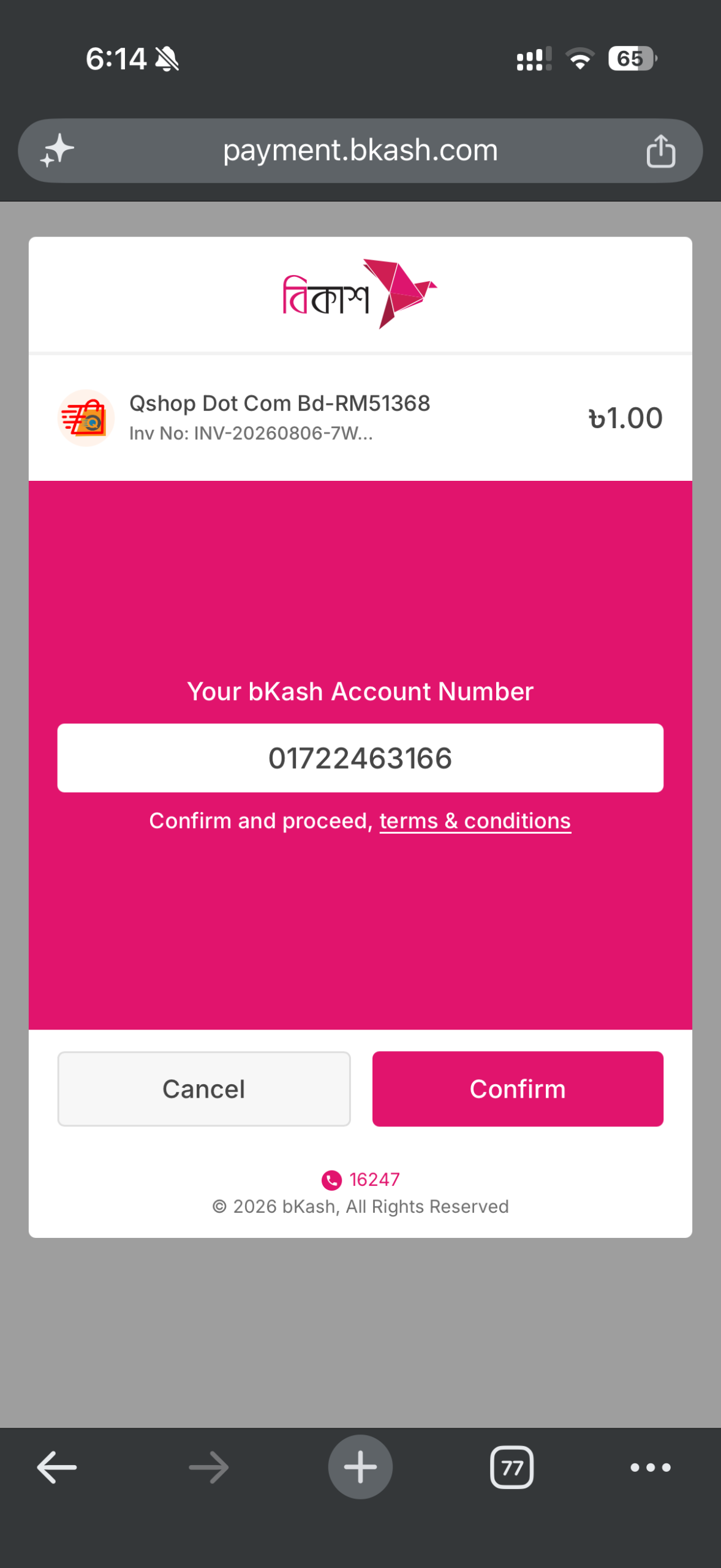 bKash Page