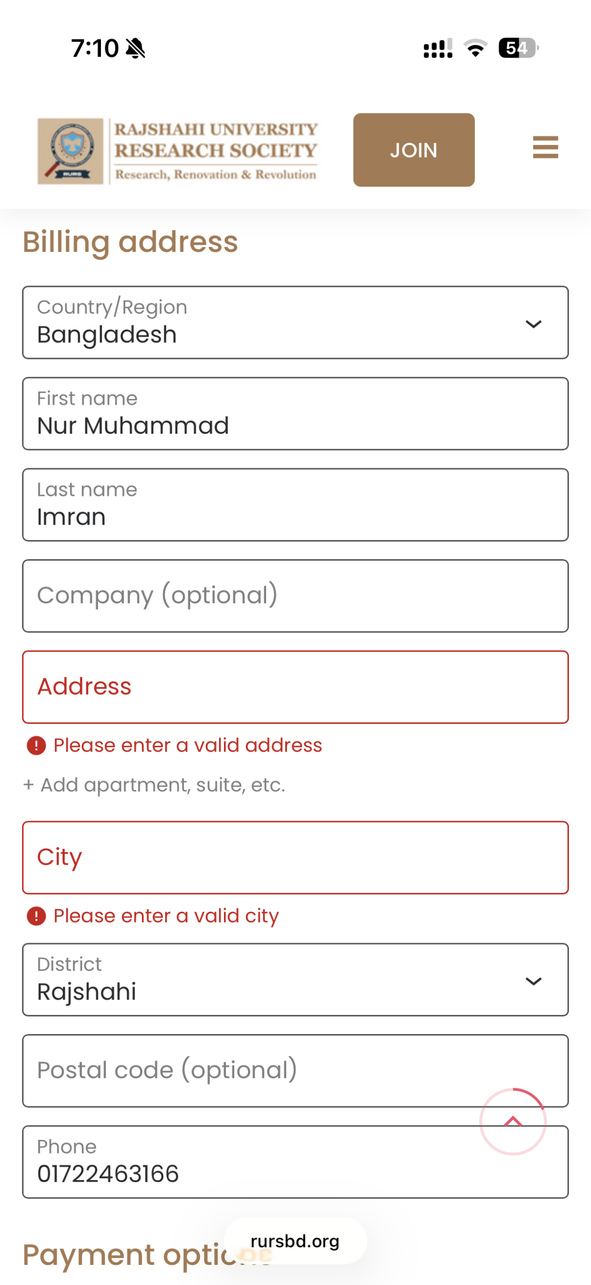 Billing Address